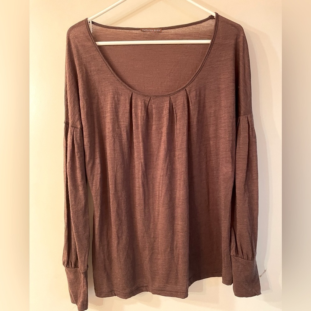Catherine Andre chocolate brown top. Made in France